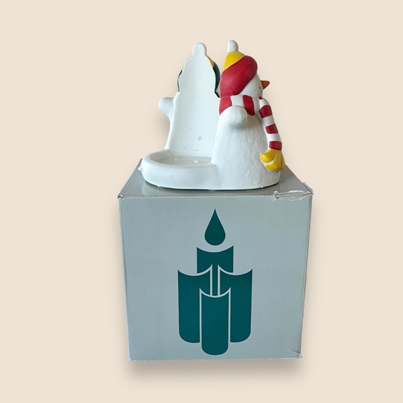 PARTYLITE Retired P0476 Ceramic Snowmen Pillar Candle Holder Original Box - Picture 5 of 11